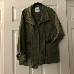 NEVER WORN Madewell Army Green Utility Drawstring Waist Military Jacket Size L